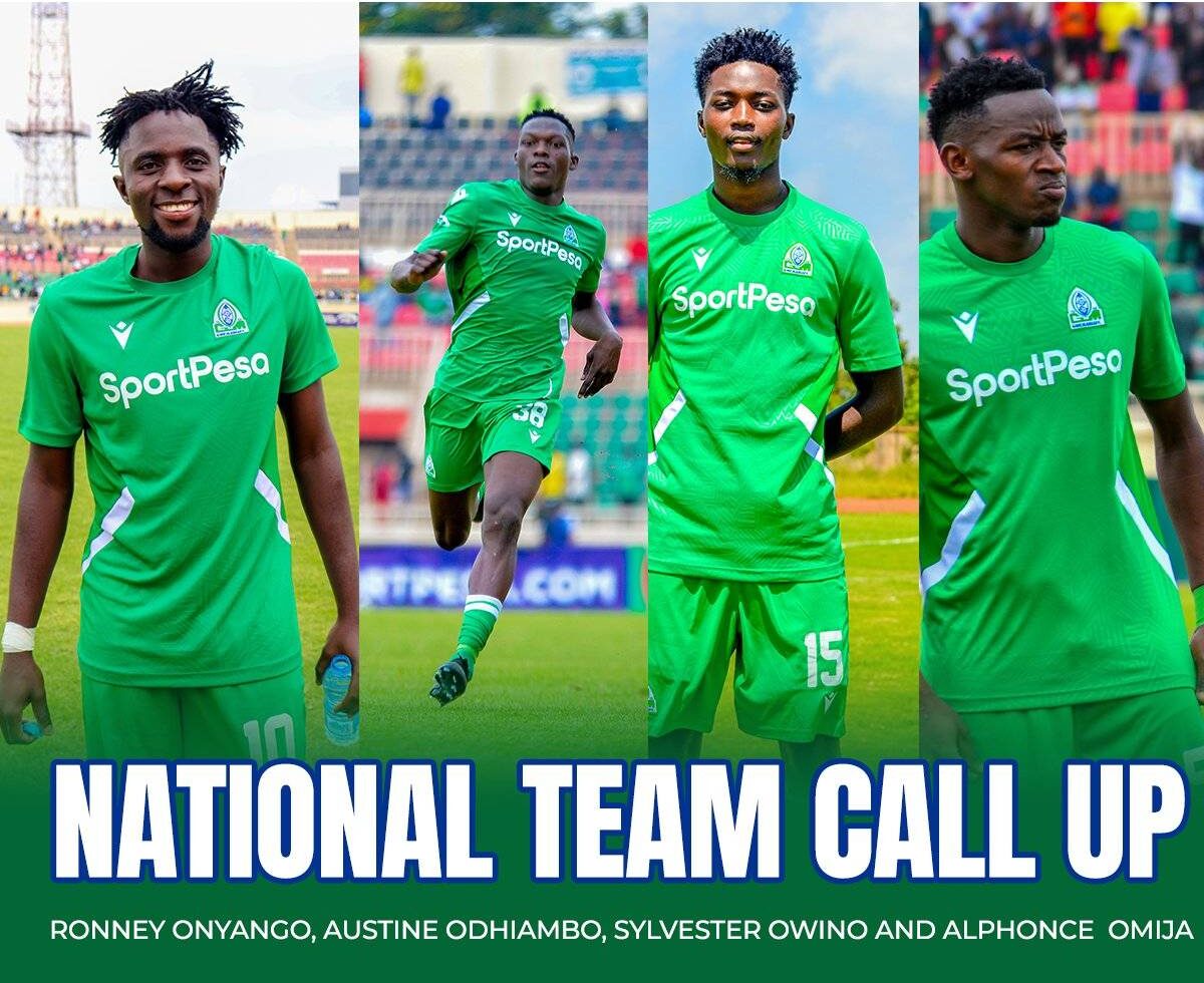 Four Gor Mahia Stars Called Up to Harambee Stars Squad for AFCON 2025 Qualifiers