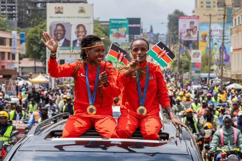 Grand reception for Faith Kipyegon and Beatrice Chebet