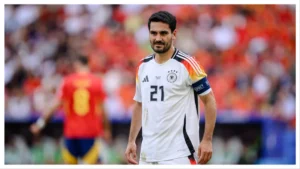 Ilkay Gundogan, Germany's captain, announces his retirement from international football after leading his team at Euro 2024, citing physical and mental fatigue.