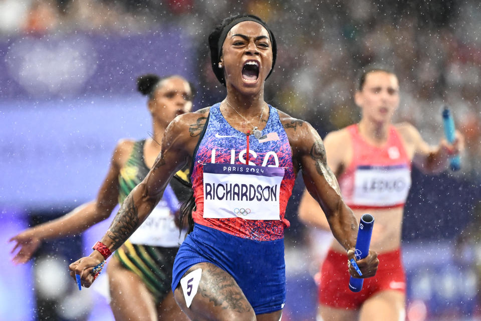 Richardson, clocked 10.87 seconds to take the silver in Women's 100M sprint