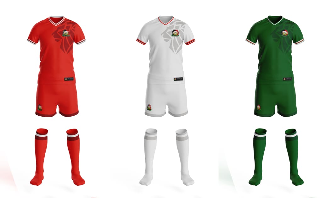 The Harambee Stars Kit is now available in three designs :Red (Home), White (Away), and Green (Alternative), catering to every fan's preference