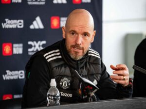 Erik ten Hag addresses the media ahead of Manchester United's Premier League opener against Fulham, expressing concerns about the team's preparedness for the new season.