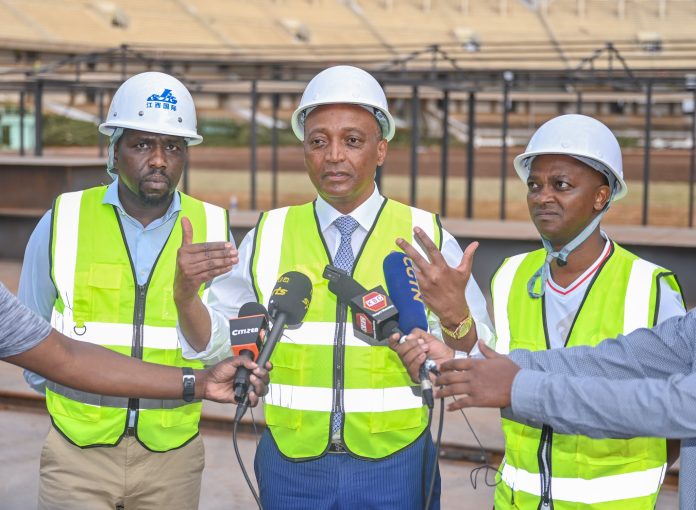 CS Murkomen takes CAF President Dr Patrice Motsepe on a tour of Moi International Sports Complex, Nyayo Stadium and the Talanta Sports City Stadium in Nairobi