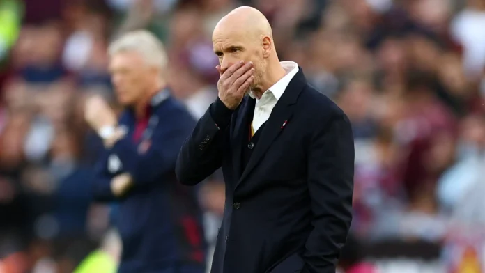 Erik ten Hag passionately instructing Manchester United players