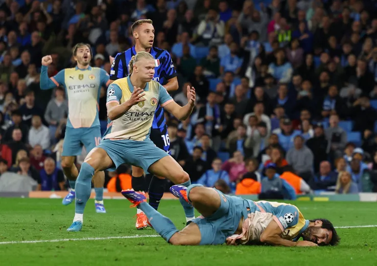 Manchester City Were held by Inter Milan to a 0-0 draw at Etihad