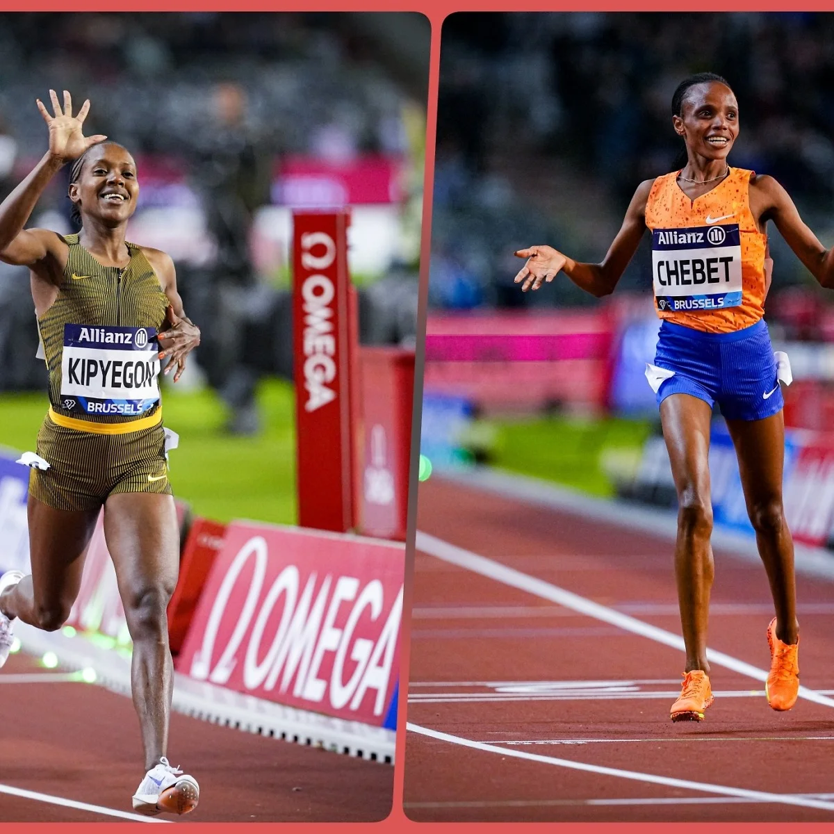 Meeting records for Faith Kipyegon and Beatrice Chebet at Wanda Diamond League