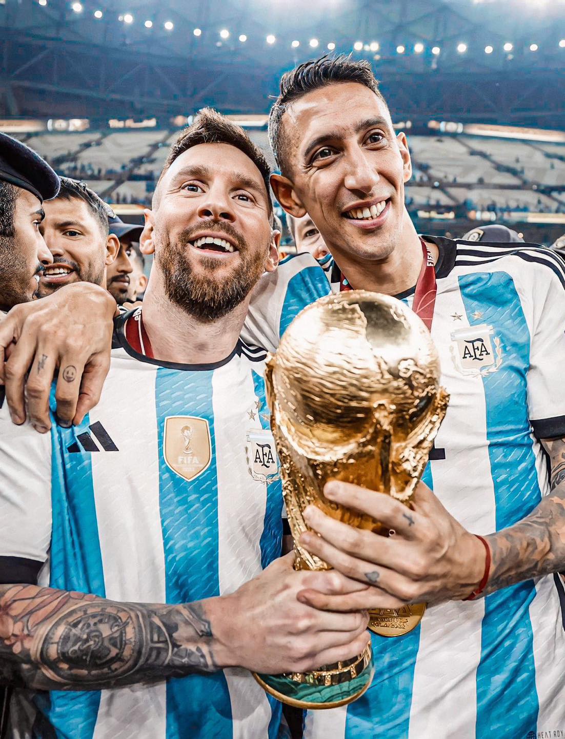 Messi with Di Maria after winning World Cup