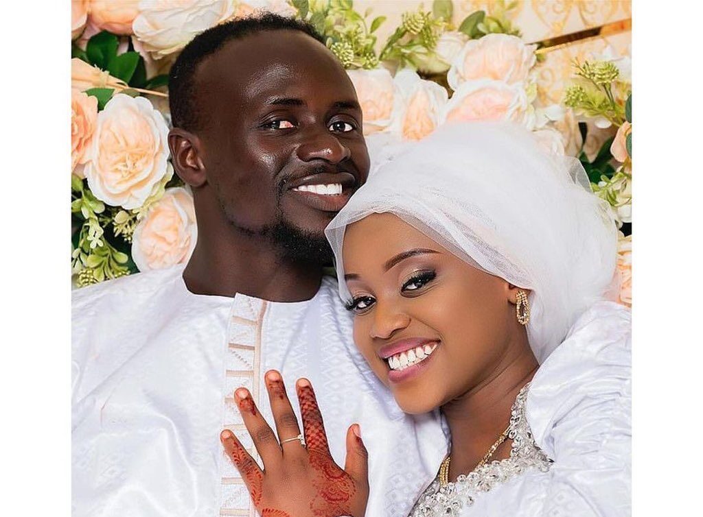 Sadio Mano with his wife Aisha Tamba