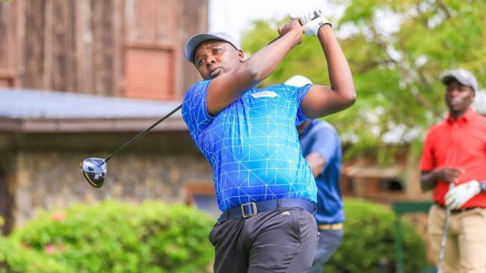 Veteran Golfer,Michael Karanga in action in a past KAGC event