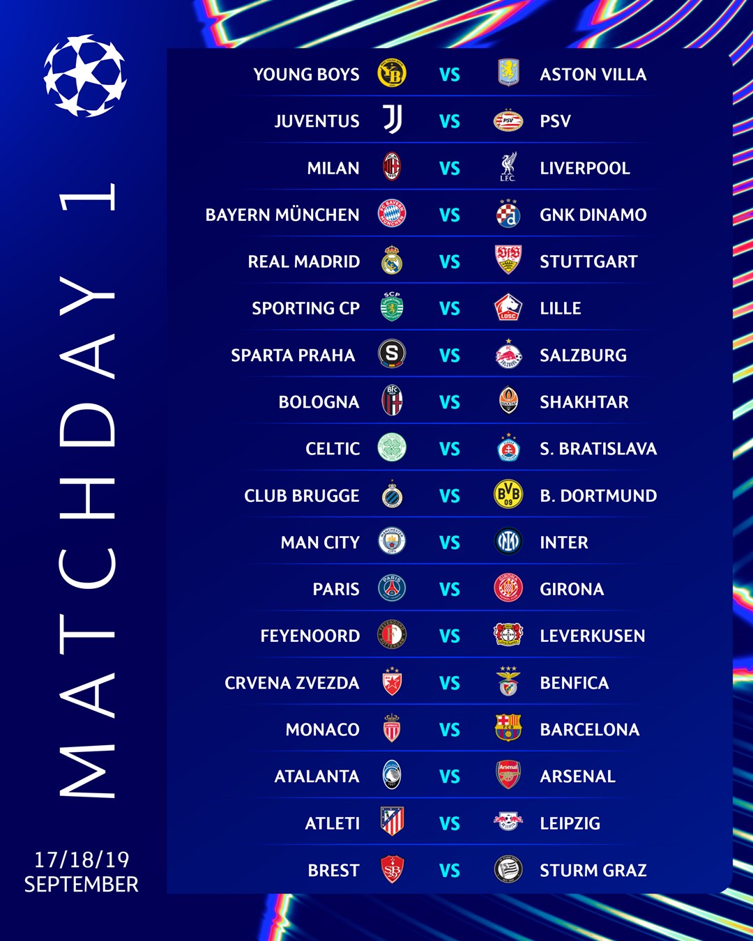 champions league fixtures