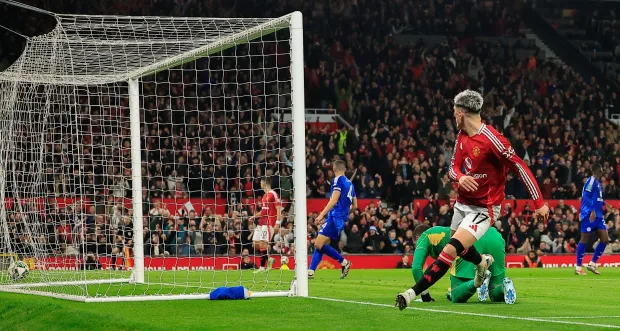 Alejandro Garnacho tucked home Man Utd's second of the evening