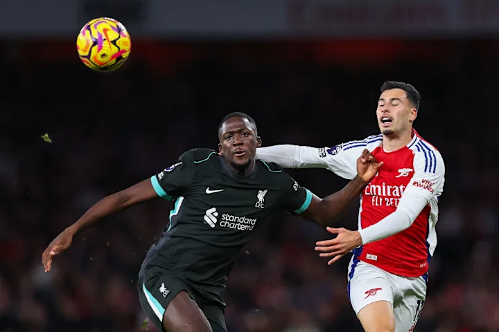 Ibrahima Konate won most of his physical duels against Arsenal