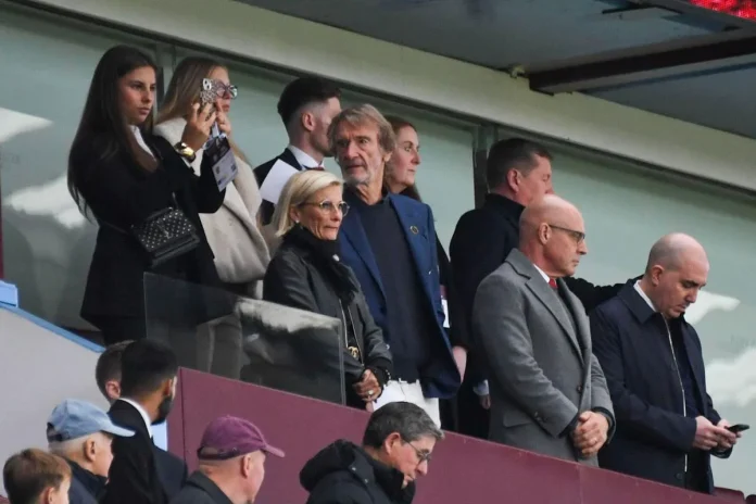 Manchester United’s co-owner Sir Jim Ratcliffe and the management were all in attendance at Villa Park