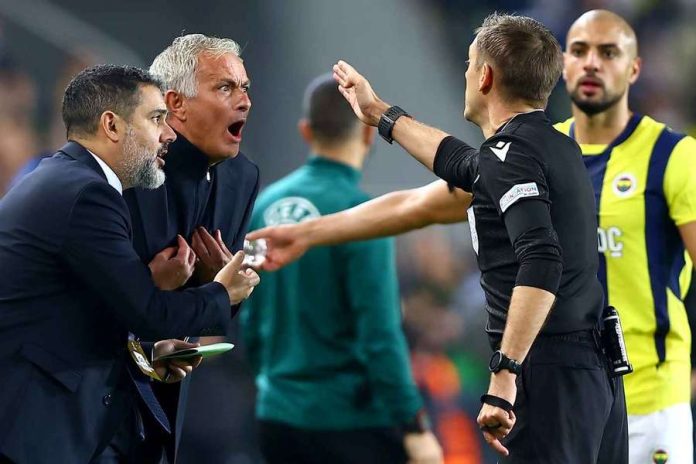 Fenerbahçe boss was sent to the stands for his protests after Bright Osayi-Samuel was denied a penalty following a challenge by Manuel Ugarte.