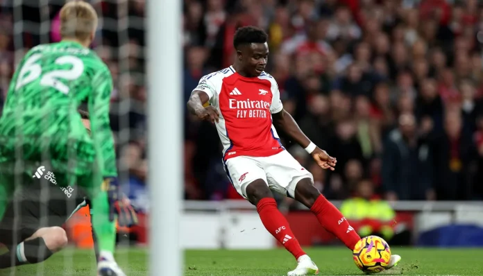 Saka makes history with 50th Premier League goal