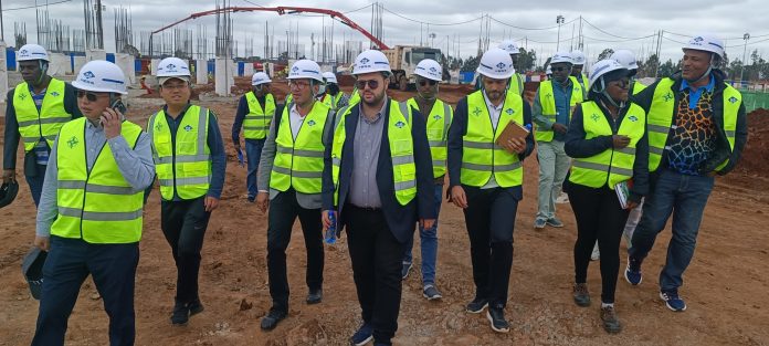 The inspection team from the Confederation of African Football (CAF) at Talanta Sports City