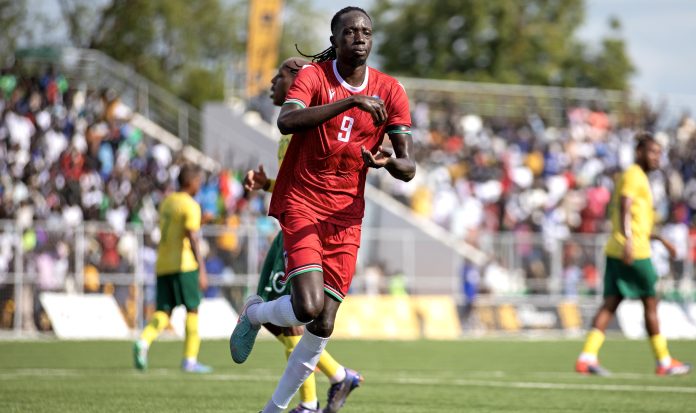 Okello Tito Odong of South Sudan celebrates goal during the 2025 Africa Cup of Nations Qualifiers match between South Sudan and South Africa at Juba Stadium in Juba, South Sudan on 10 September 2024 ©Paul Padiet/BackpagePix