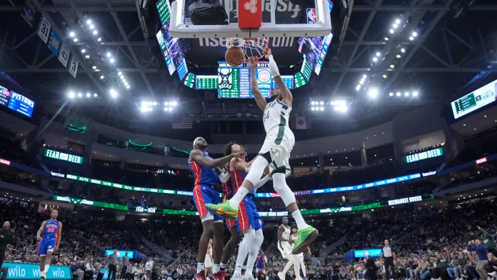 Giannis Antetokounmpo scores NBA season-high 59, rallies Bucks from 18-point deficit past Pistons