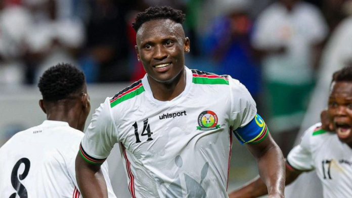 Harambee Stars captain Michael Olunga will lead the line as Harambee Stars battle against Zimbabwe in a must-win fixture