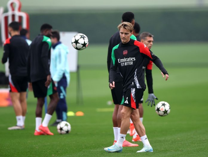 Martin Odegaard is back in Arsenal training