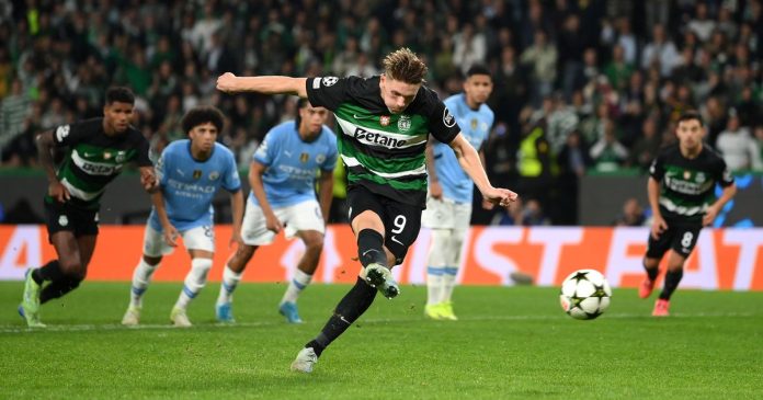 Viktor Gyökeres scored a hat-trick as Sporting CP beat Manchester City 4-1 in UEFA Champions League