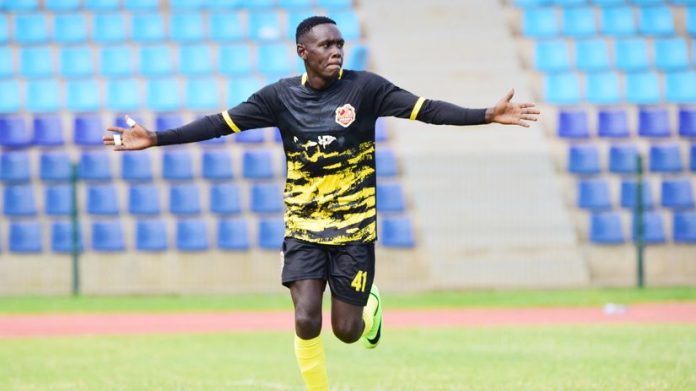 Gor Mahia. vs Murang’a Seal .Joe Waithera celebrates passionately after scoring in a thrilling comeback