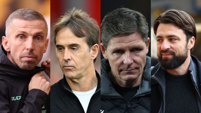 Which manager will be fired next ; West ham boss Julen Lopetegui ,Wolves's Gary O'Neil and Russel Martin of Southampton on the brink of being sacked after string of poor results.