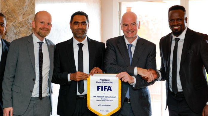 Football Kenya Federation President Hussein Mohammed meet FIFA President Gianni Infantino in Marrakech,