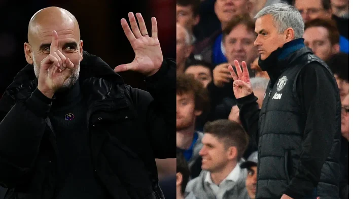 Jose Mourinho has issued a scathing response to Pep Guardiola after the Man City boss reminded fans that he had won twice as many Premier League titles as the Portuguese manager.