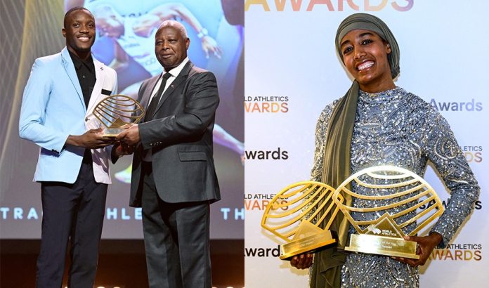 Olympic champions Sifan Hassan and Letsile Tebogo have been announced as World Athletes of the Year at the World Athletics Awards 2024 in Monaco.