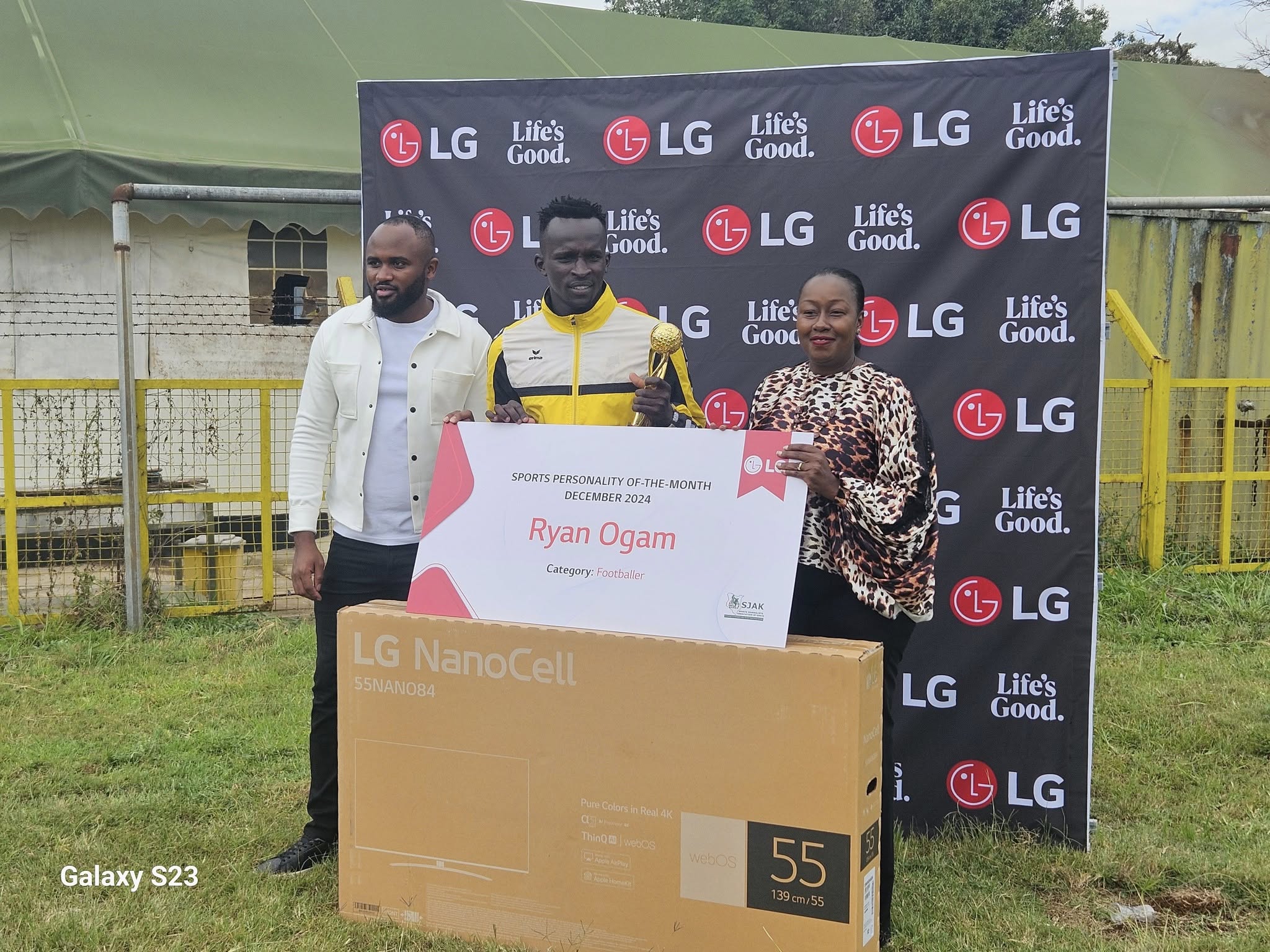 Tusker FC striker Ryan Ogam has been named the LG/SJAK Sports Personality of the Month for December, an award open to athletes from all sports disciplines.