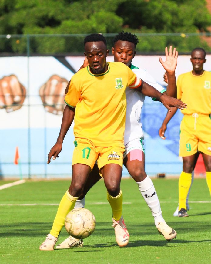 Mathare United captain Ellie Asieche controls the ball under pressure. PHOTO/FKF PREMIER LEAGUE