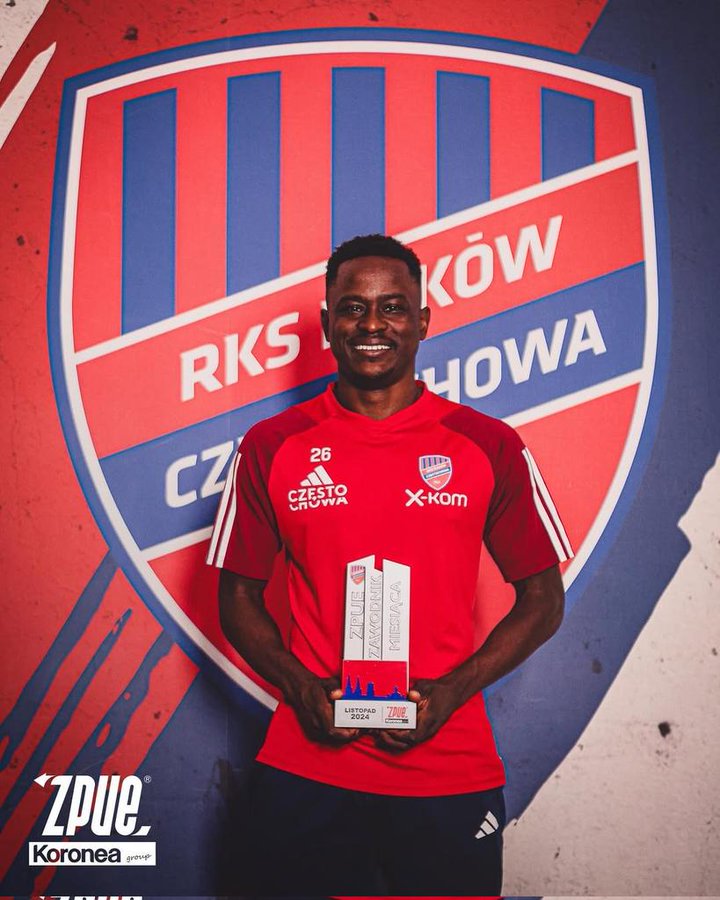  Erick Marcelo Ouma has been awarded Player of the Month for December by his club, Rakow Czestochowa