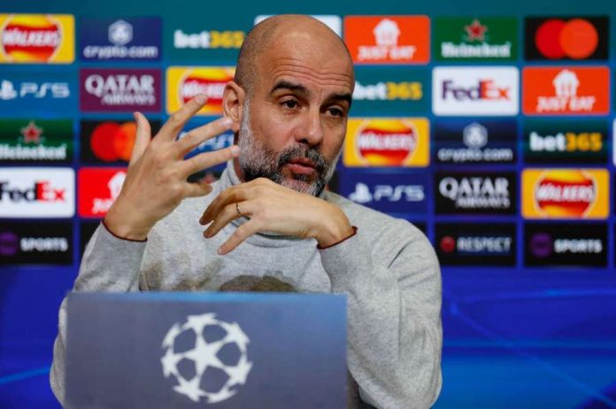 Manchester City manager Pep Guardiola during the press conference Action Images via Reuters / Jason Cairnduff