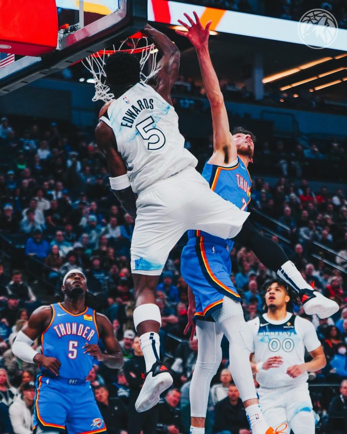 Naz Reid and Anthony Edwards of Timberwolves combined for 50 points for the Minnesota Timberwolves David Berding / GETTY IMAGES NORTH AMERICA / Getty Images via AFP