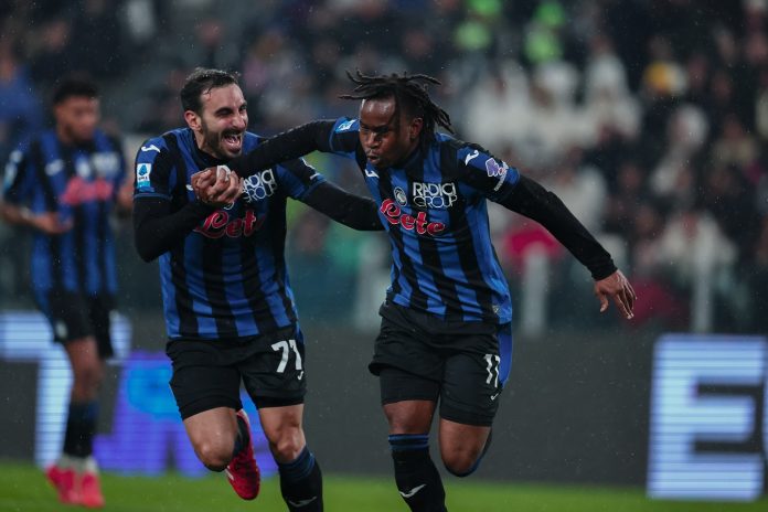 Ademola Lookman celebrates after scoring Atalanta's fourth goal of the night:Photo Courtesy