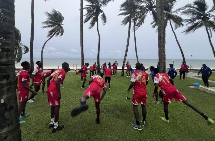 Kenya Police players in training ahead of Bandari clash at Mbaraki Sports ground ;Credits :Police FB account