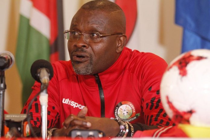 Former Harambee Stars coach Jacob “Ghost” Mulee during a past press briefing© FKF