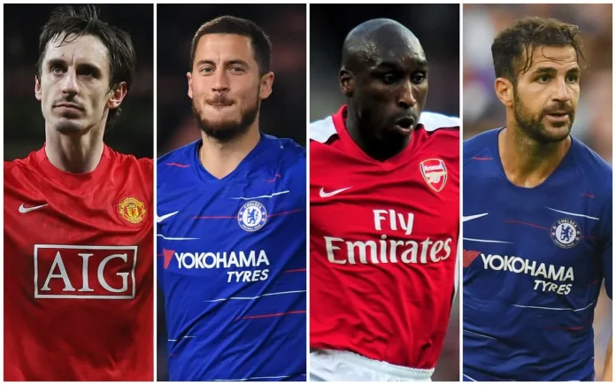premier league Shortlist: Gary Neville, Eden Hazard, Sol Campbell, and Cesc Fabregas Getty / ES Composite